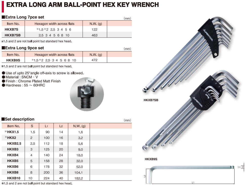 Bộ lục giác HKXB9S SUPERTOOL