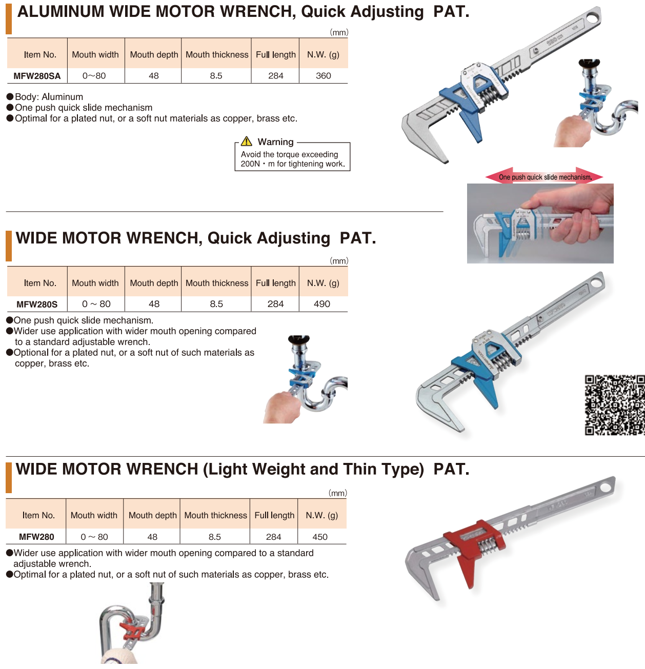 Mỏ lết vặn chữ F MFW280 MFW280S MFW280SA SUPERTOOL/ JAPAN - Hàng chính hãng