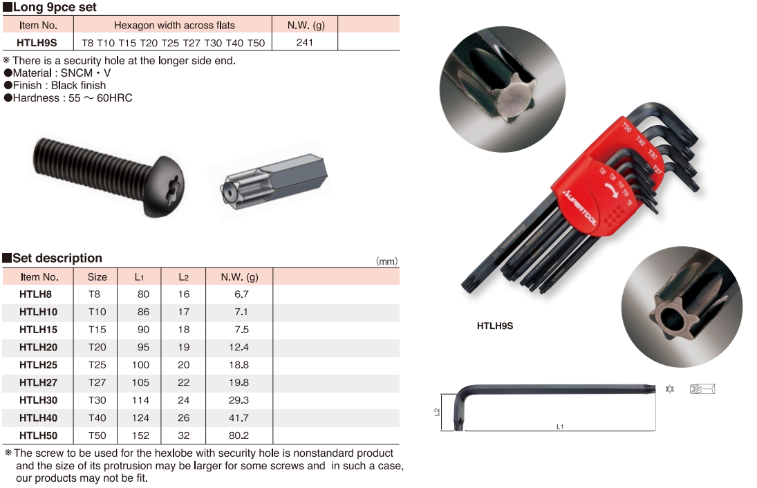 Bộ lục giác sao SUPERTOOL HTLH9S